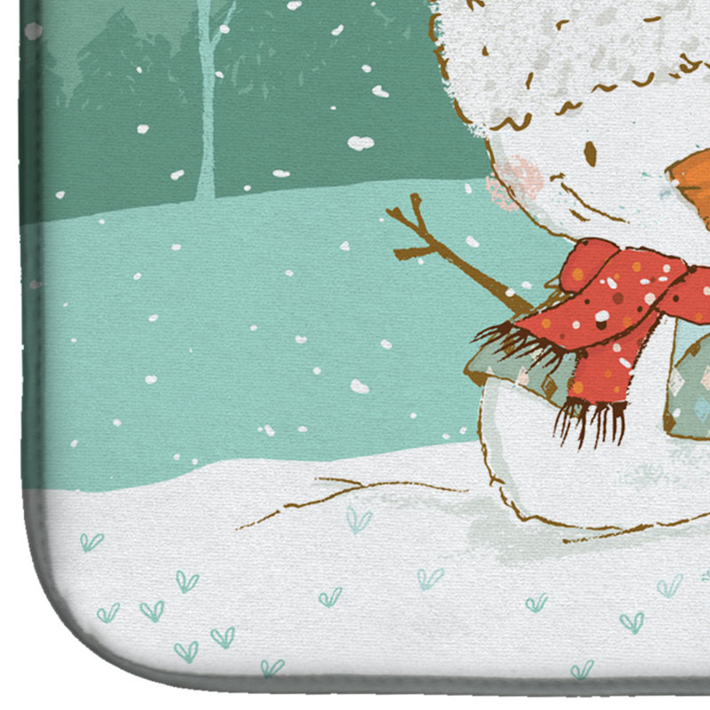 Tapis de séchage labrador Snowman Christmas, Yorkshire avec oreilles coupées