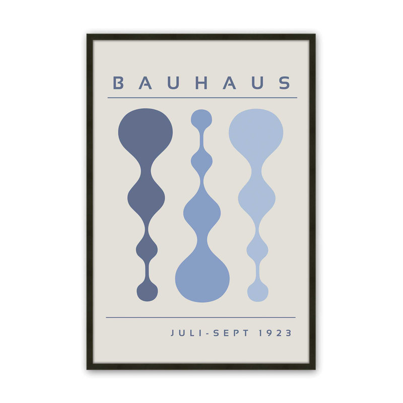 «Blue Retro Bauhaus», affiche I, Noir satiné, H 11 po x l 9 po