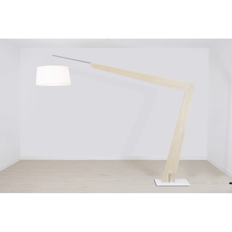 Valeo Task Floor Lamp, White Washed Oak