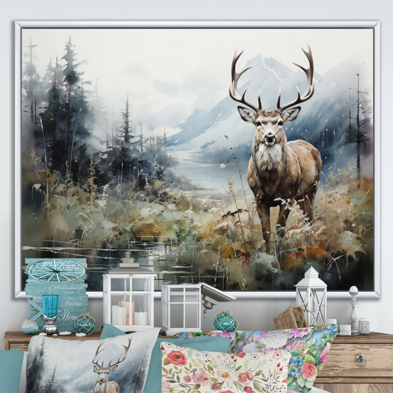 Alaska Frozen Silence sur toile, H 34 po x l 44 po x P 1,5 po, Cadre flottant blanc