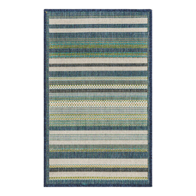 Tavon Striped Indoor / Outdoor Rug, Rectangle 2' x 2'11"