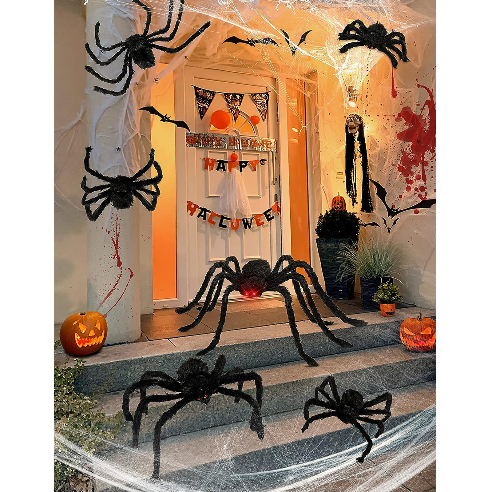 Halloween Spider Decorative Accent, 4.1 Ft.