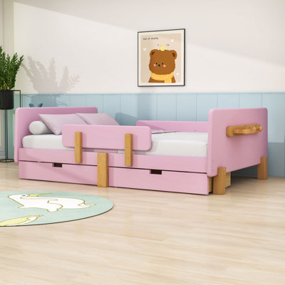 Lit en bois pour enfants avec 2 tiroirs de rangement