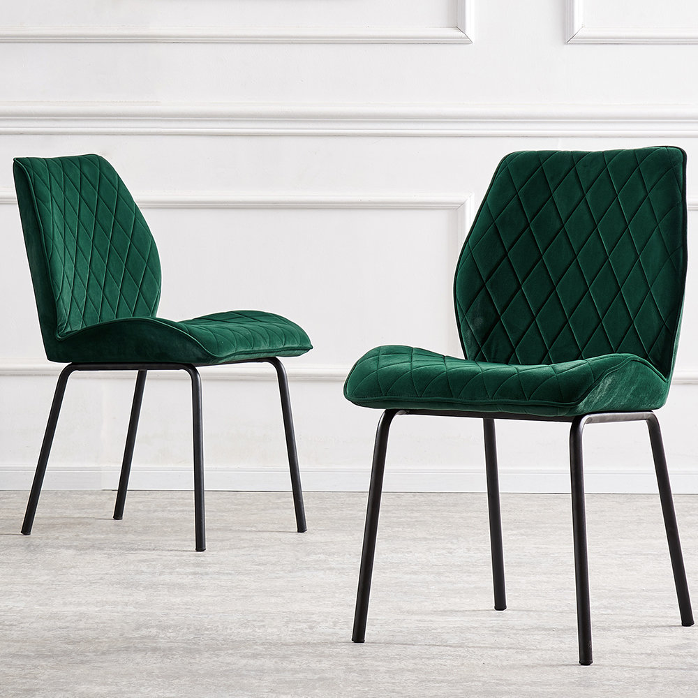 Cassara Modern Armless Velvet Upholstered Large Dining Chair