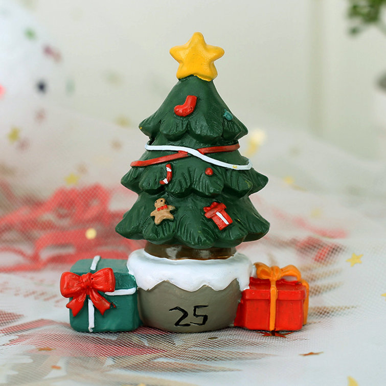 Travelwant Christmas Tree Statue Ornaments, Christmas Tree Home Decor  Christmas Sculpture with Snow - Decor for Christmas Table Top Desk, Indoor  