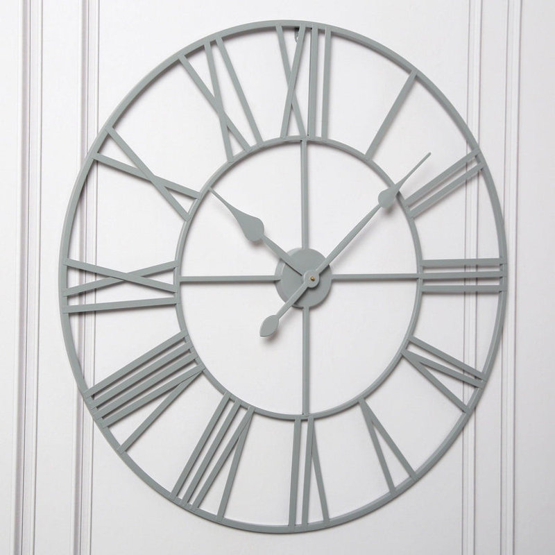 Abdulkader Iron Wall Clock, Silver