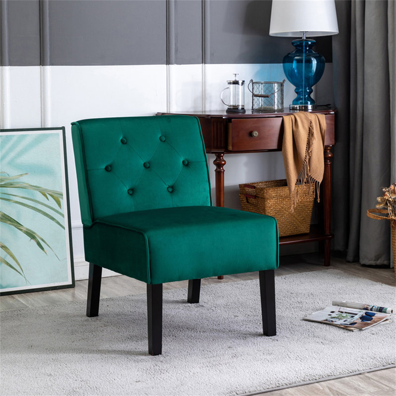 Fauteuil d'appoint 53 po 2 pièces Reese, Velours vert