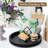 12 Inch Handmade Black Wooden Round Decorative Tray for Coffee Table Kitchen Living Room
