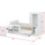 Lit plateforme double en bois avec 6 tiroirs, étagères, bureau et garde-robe-886825637