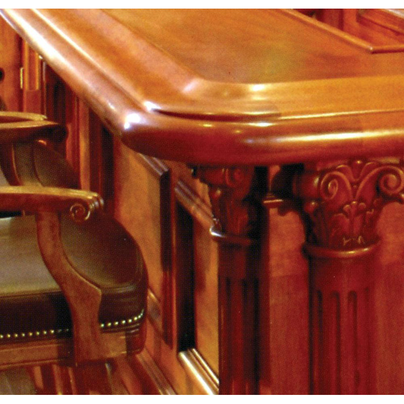 Unfinished Red Oak Wooden Arm Rest Moulding for Bars