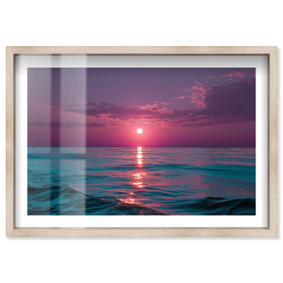 Décoration murale soirée coucher de soleil Echoes II Shadowbox Print par Notoriart, cadre blond, 16 x 11