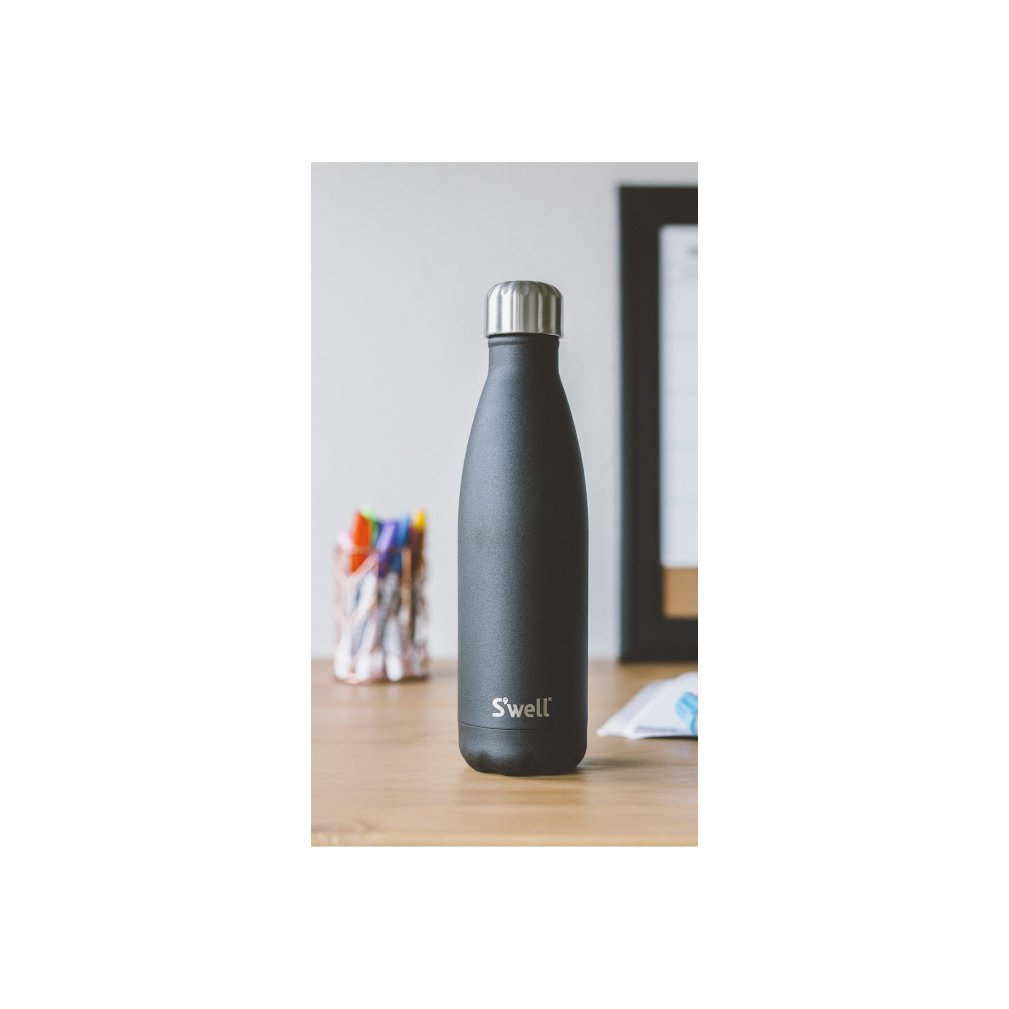 S'well Stainless Steel Triple-Layered Vacuum-Insulated Water Bottle, Azurite, 25.oz