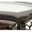 Table basse ovale avec plateau en verre et tablette
