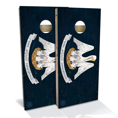 Louisiana Flag Cornhole Board Set | Includes (2) Boards, (8) Bags & Optional Accessories