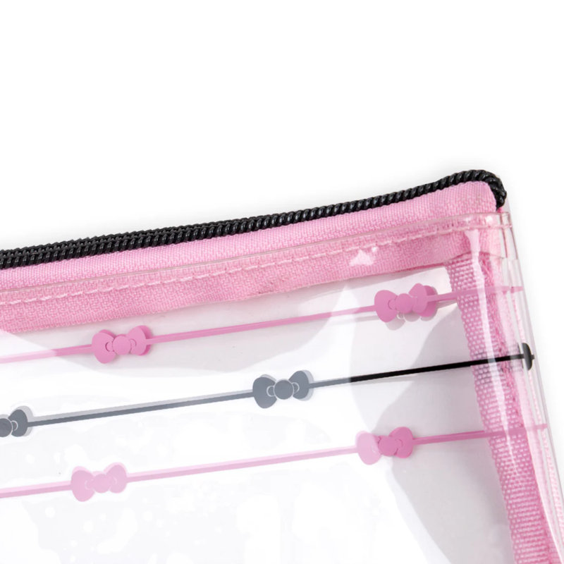 Hello Kitty Slim 2 Pcs Nested Cute Makeup Pouch Set, Water Resistant Zippered Travel Cosmetic