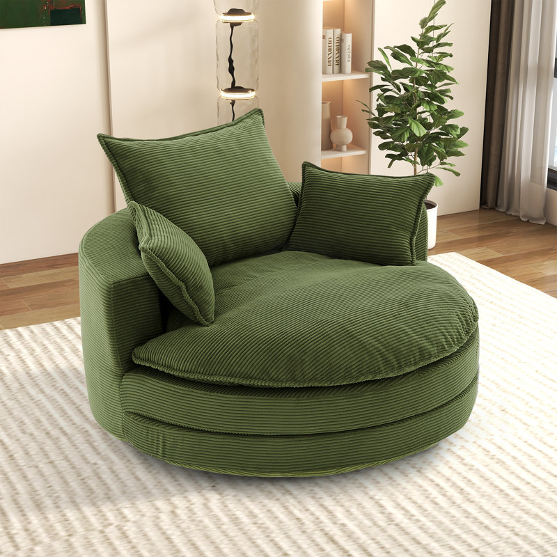 Fauteuil demi-tonneau rotatif 57,3 po, Vert