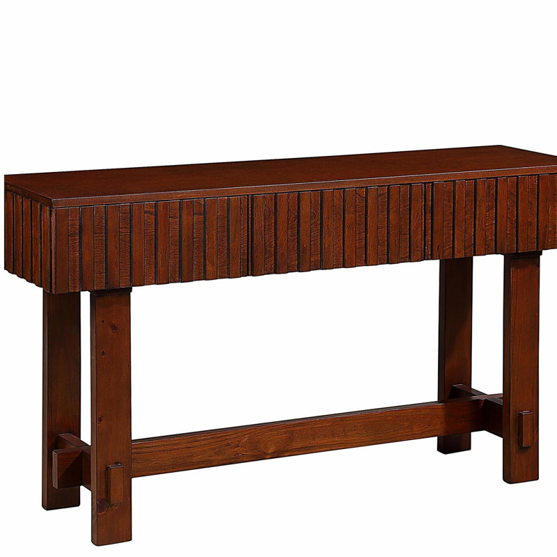 Console de style Mid-Century de 52 po avec tiroirs de rangement Brittanni, Cerise