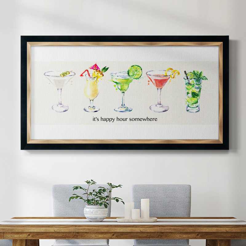 Happy Hour Cocktail - Reproduction de photo sur toile, H 25 po x l 45 po x P 1 po