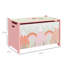 Boîte à jouets avec couvercle, organisateur de rangement de coffre à jouets pour chambre à coucher avec charnière de sécurité, motif animal mignon, rose