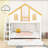 Wood Bunk Bed with Roof and Staircase and Trundle-143910167