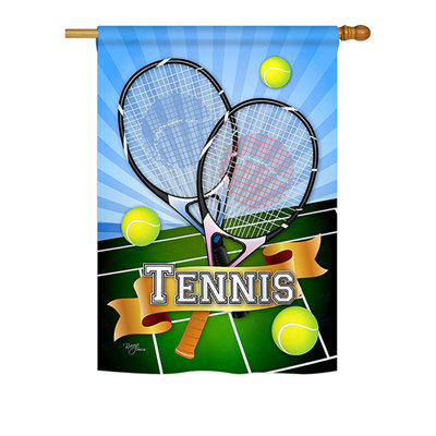 Drapeau tennis maison / jardin en polyester 2 faces