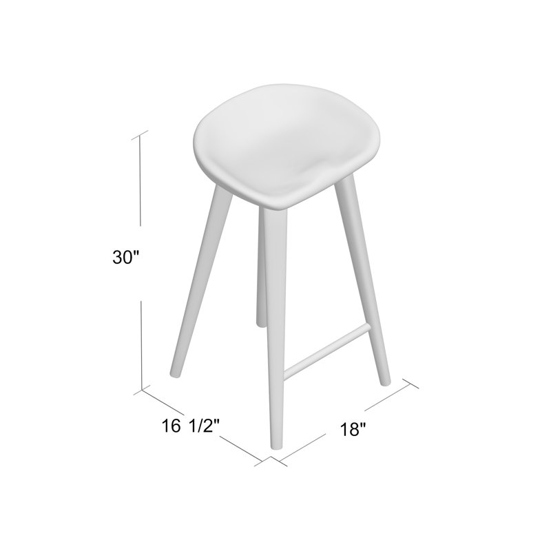 Asberry Solid Wood Counter Stool, Natural