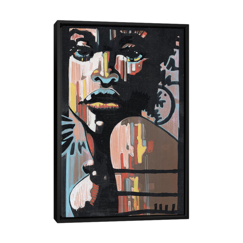 «Jazz in the Dark» par Fernan Mora - reproduction imprimée, Pas de tapis, H 40 po x l 26 po x P 1,5 po, Toile avec cadre noir