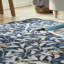 Floral Blue Washable/Stain Guarded Area Rug -1842749950