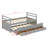 Makemson Twin Captain's Wood Daybed With 3 Storage Drawers, Trundle Bed-893835026
