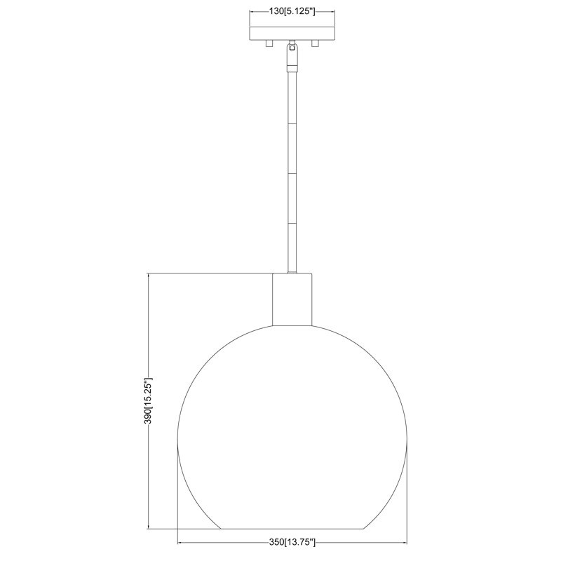 Matte Black Globe Pendant Light with Glass Shade
