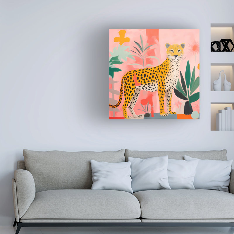 Art mural sur toile Bungalow Rose Walker Noble Pet Cheetah II, H 14 po x l 14 po