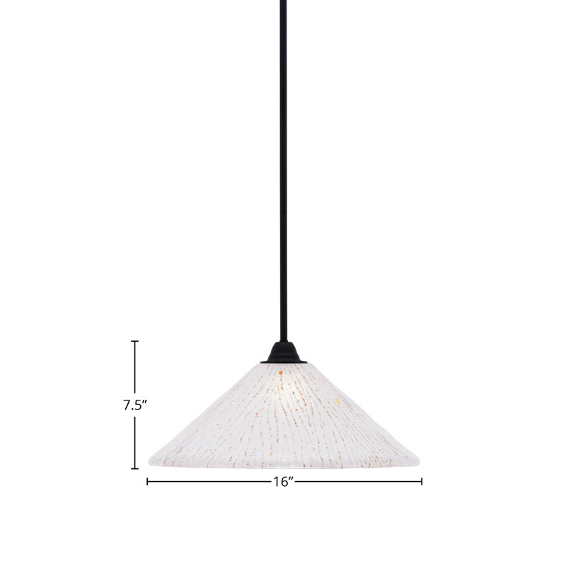 Luminaire suspendu Paramount, Blanc, crème, H 7,5 po x l 16 po
