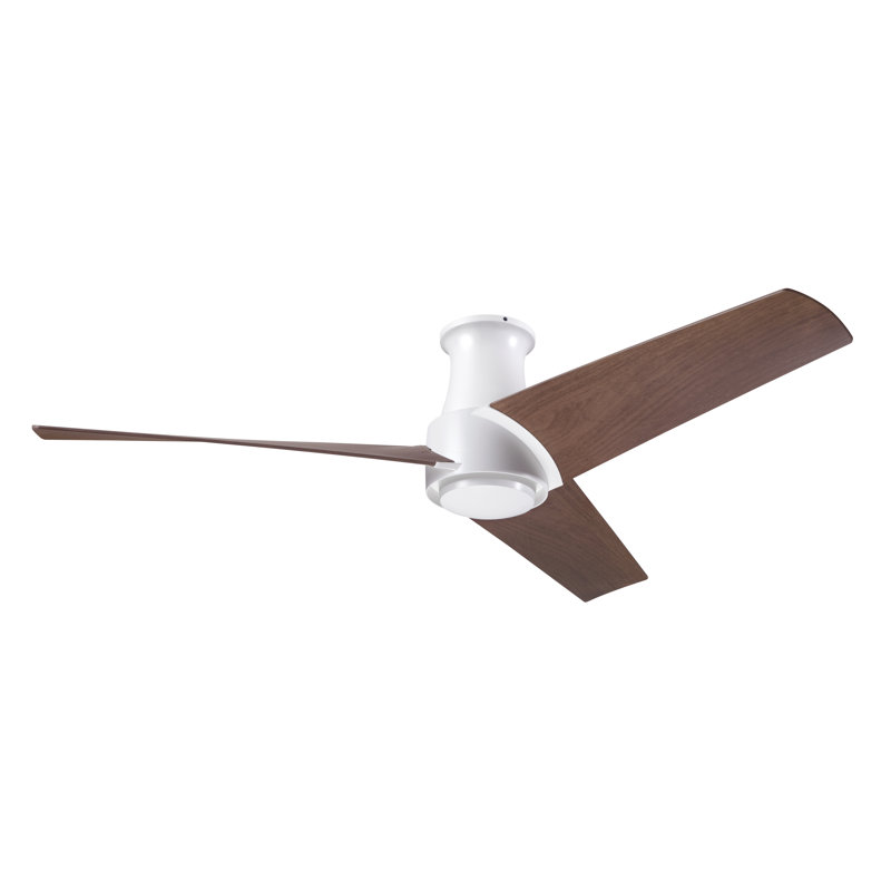 Ambit 56'' Ceiling Fan, Mahogany, Matte White, Wall Control