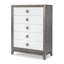Commode moderne Terra Luna, coloris Blanc Nuage et Crépuscule, en bois massif, 107 cm de large x 142 cm de hauteur x 48 cm de profondeur