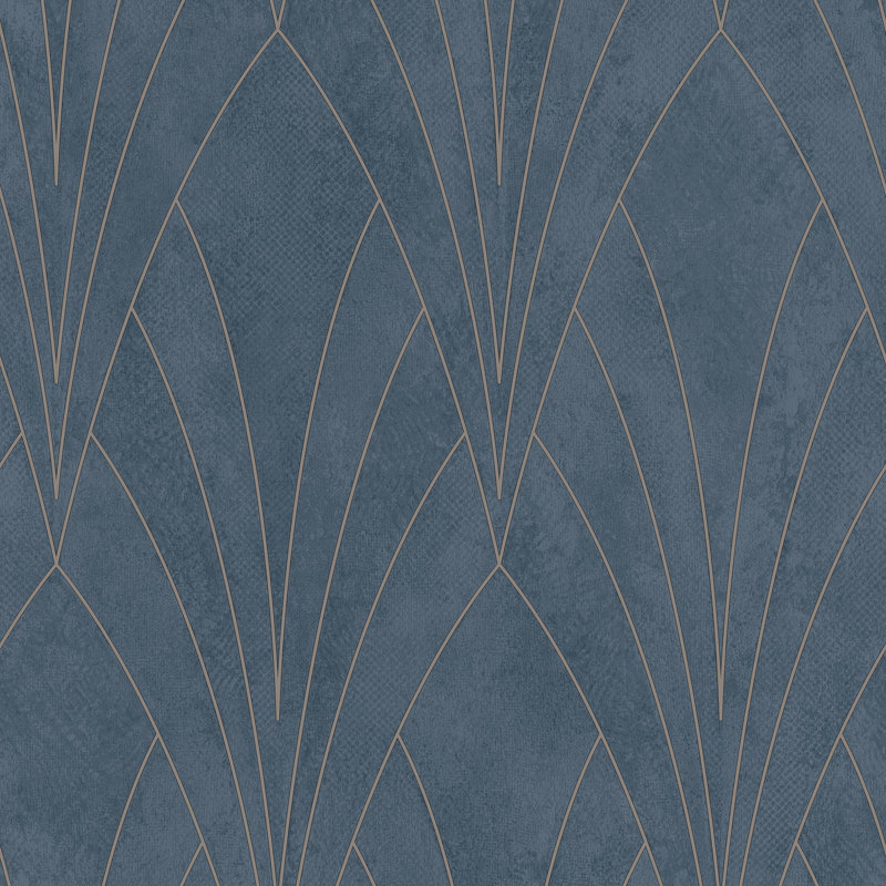 Papier peint art déco, Blue