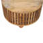 Table basse ronde à lattes de bois, chêne clair, brun clair