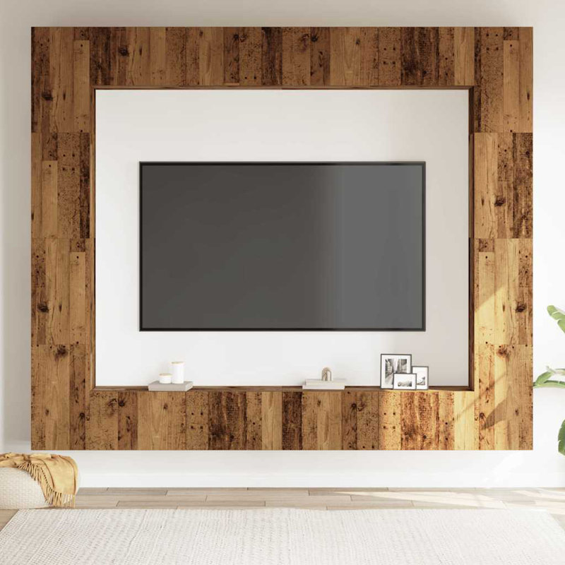 Annily TV Stand for TVs up to 24", 220cm H x 200cm L x 30cm W, Old Wood