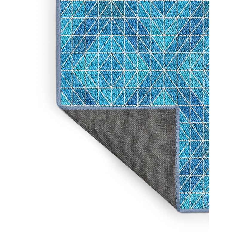 Tapis de zone bleue à motifs, Rectangle 7 pi x 9 pi