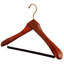 Cintre en bois de qualité supérieure Padauk avec de larges épaules et un crochet rotatif-85545305