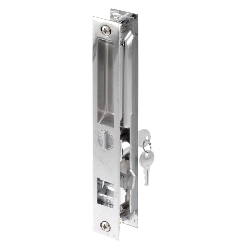 Chrome Plated Flush Locking, Keyed, Door Handle Set