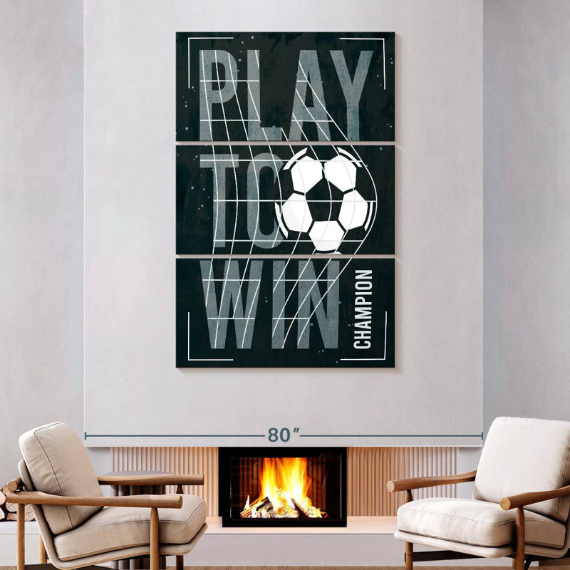 Panneau mural Play To Win Soccer, H 74 po x l 48 po