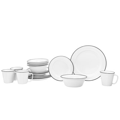 Bistro 16 Piece Porcelain Dinnerware Set