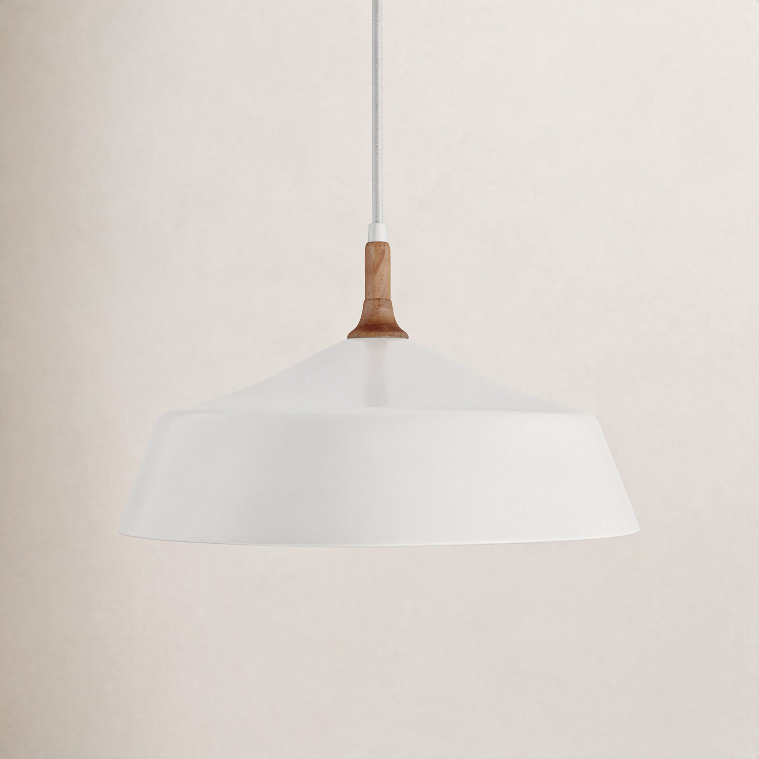 Edmar Single Light Metal Dimmable Pendant, White/Brown