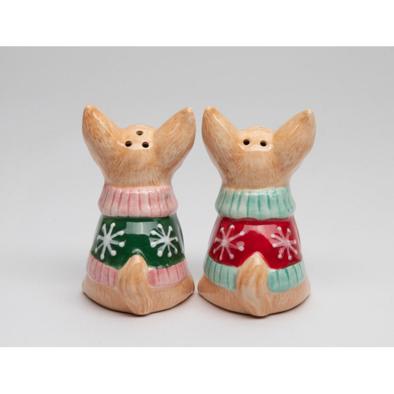 Ensemble de salière et poivrière Christmas Chihuahua