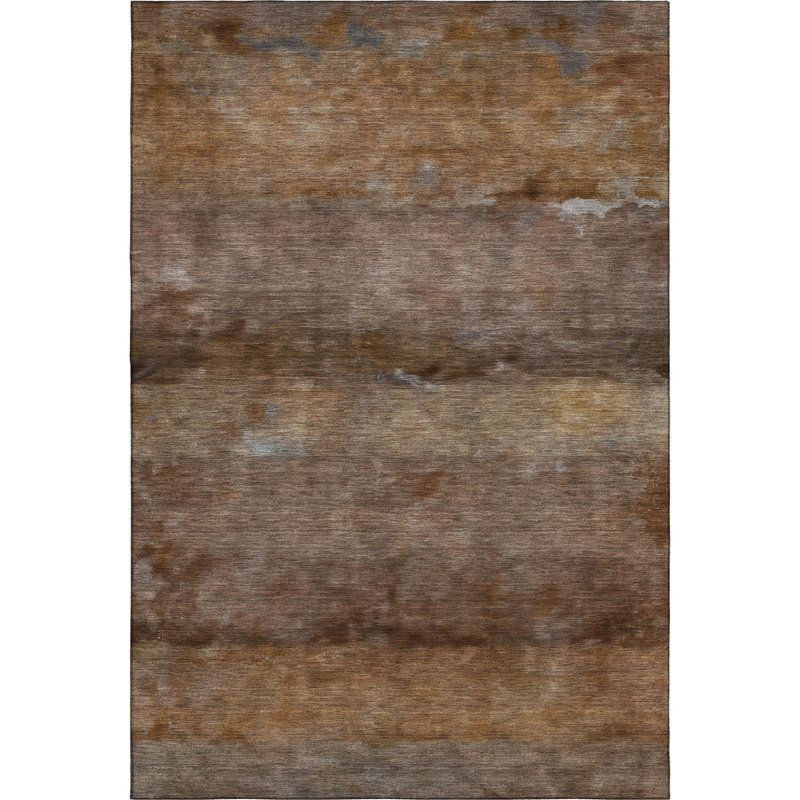 Premium Machine Washable Mayfield AMF2311 Stripes Rug, Paprika, 9' x 12'