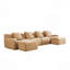 Canapé sans ossature, tissu effet peluche, aucun assemblage requis, accoudoirs incurvés, design antidérapant, lignes épurées, mousse haute densité 32D, emballage sous vide avec compression intégrale, idéal pour les bureaux et les salons.-1175478340-1175478341