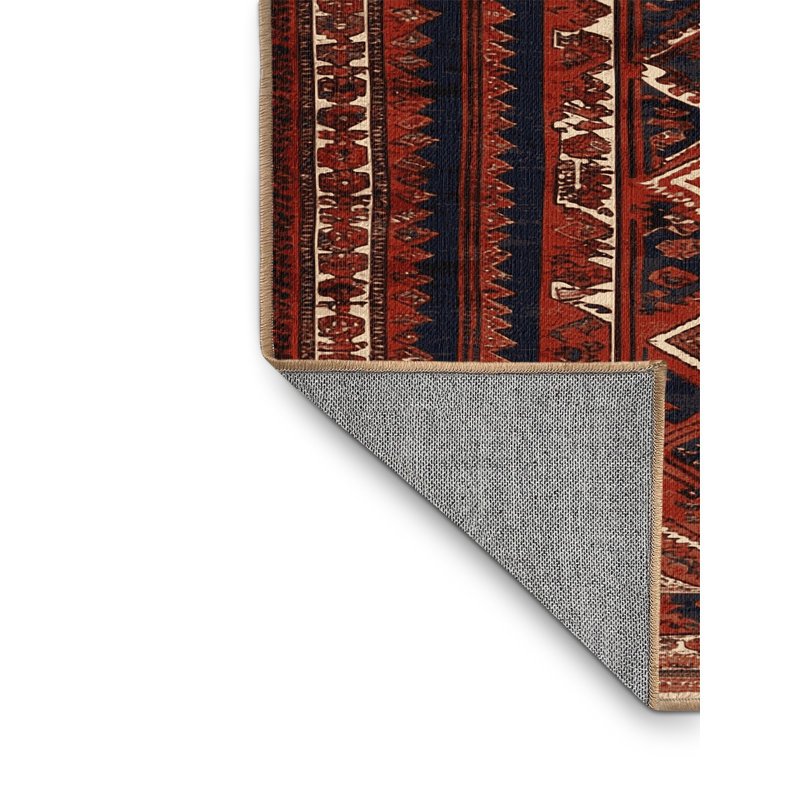 Tapis brun turc lavable à la machine, Carré 5 pi