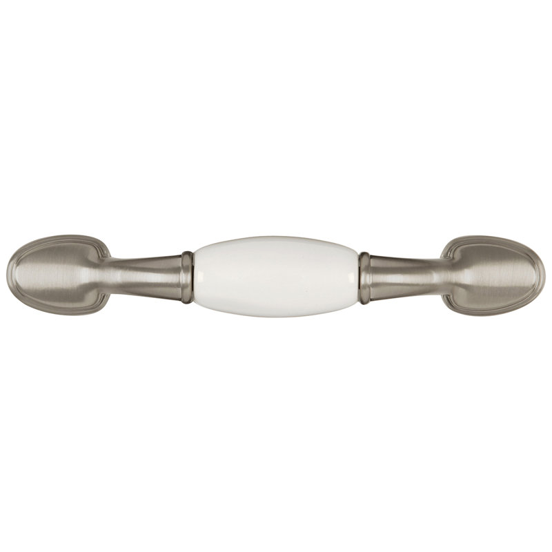 Poignée 3 po Tranquility Collection Tranquility, Nickel satiné / blanc