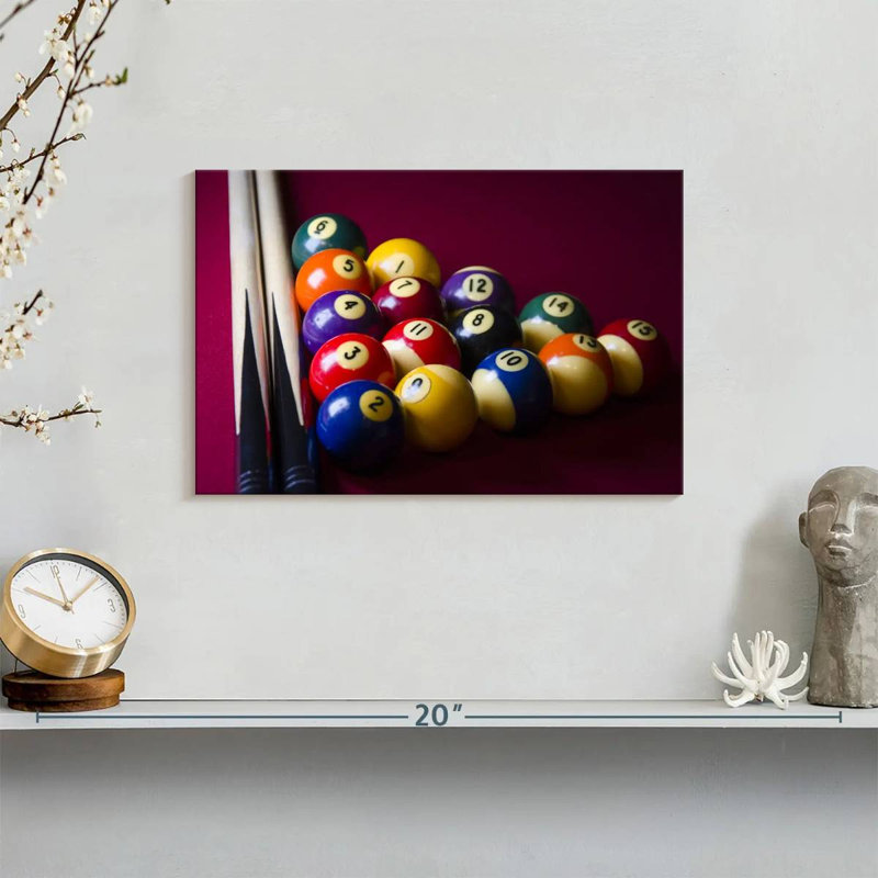 " Red Pool Table ", 8" H x 12" W x 1" D
