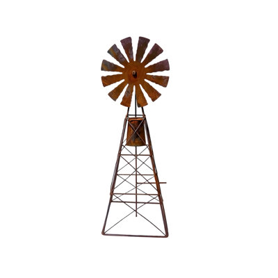 Iron windmill Weathered Metal Windmill Tabletop Ornament Vintage Iron Wind Tower Decor